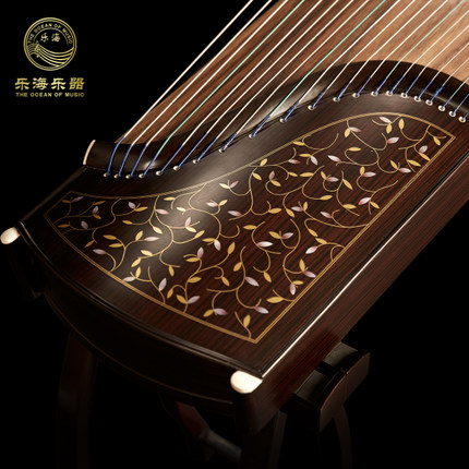 樂(lè)海811FH黑胡桃飛花點(diǎn)翠專(zhuān)業(yè)演奏級(jí)古箏