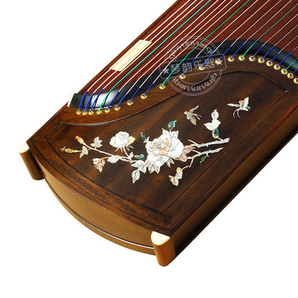 金韻古箏01055B花鳥 高級(jí)演奏箏 金韻楠木螺鈿古箏